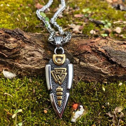 Spear Valknut Gungnir Viking Necklace