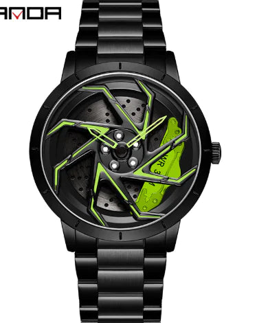 Men 3D Real Wheel Watches