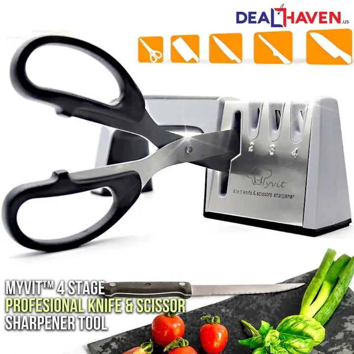 4 Stage Knife & Scissor Sharpener