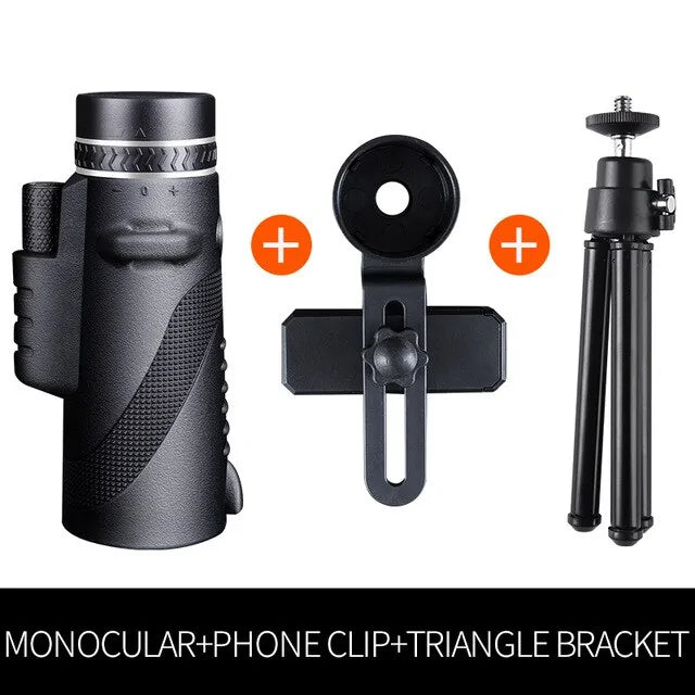 Powerful Monocular Telescope for Smartphone 40X60 Military Spyglass High Quality Large Eyepiece HD Hunting Spotting Scope Mount