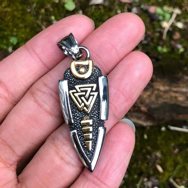 Spear Valknut Gungnir Viking Necklace