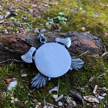 Norse Viking Odin Raven Axe Necklace Viking Gift