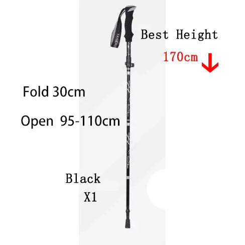 Outdoor Fold Trekking Pole Camping Portable Walking Hiking Stick