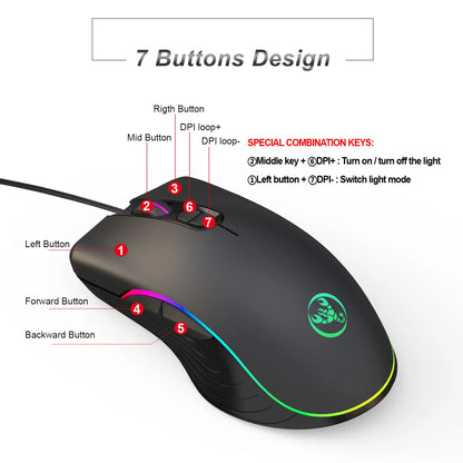 Glowing Wired Gaming Mouse