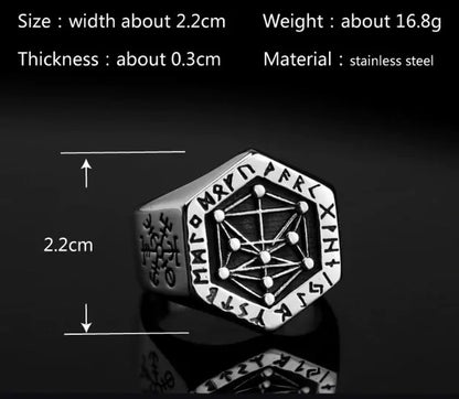 Nordic Viking Rune Stainless Steel Ring