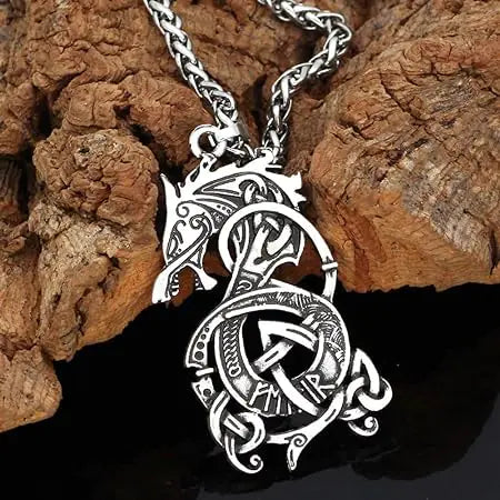 Viking Dragon Pendant Necklace