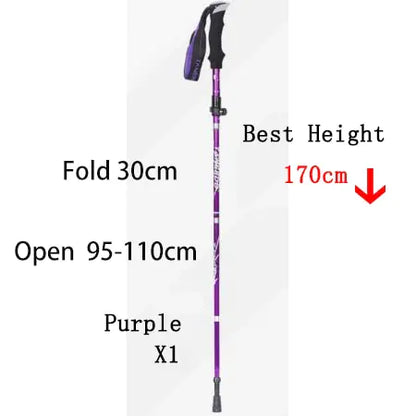 Outdoor Fold Trekking Pole Camping Portable Walking Hiking Stick